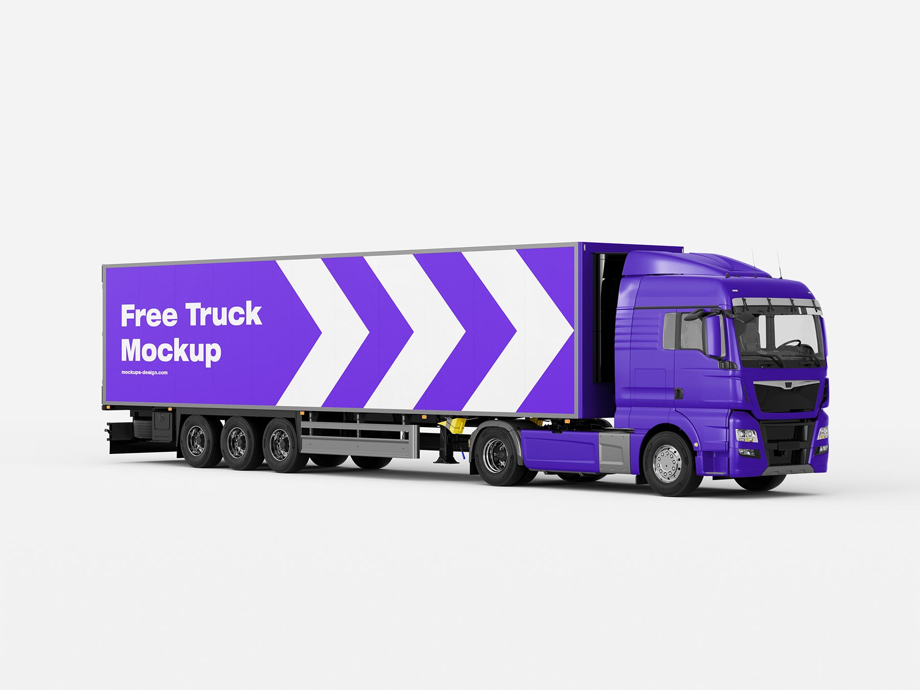 Free Semi Truck Trailer Mockup Set