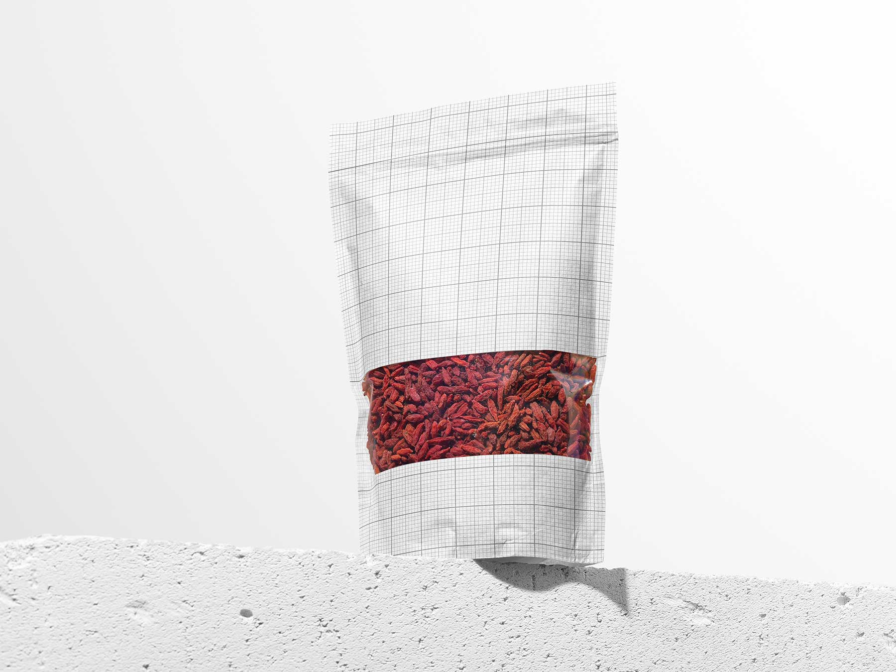 Free Standing Foil Pouch Mockup with Window