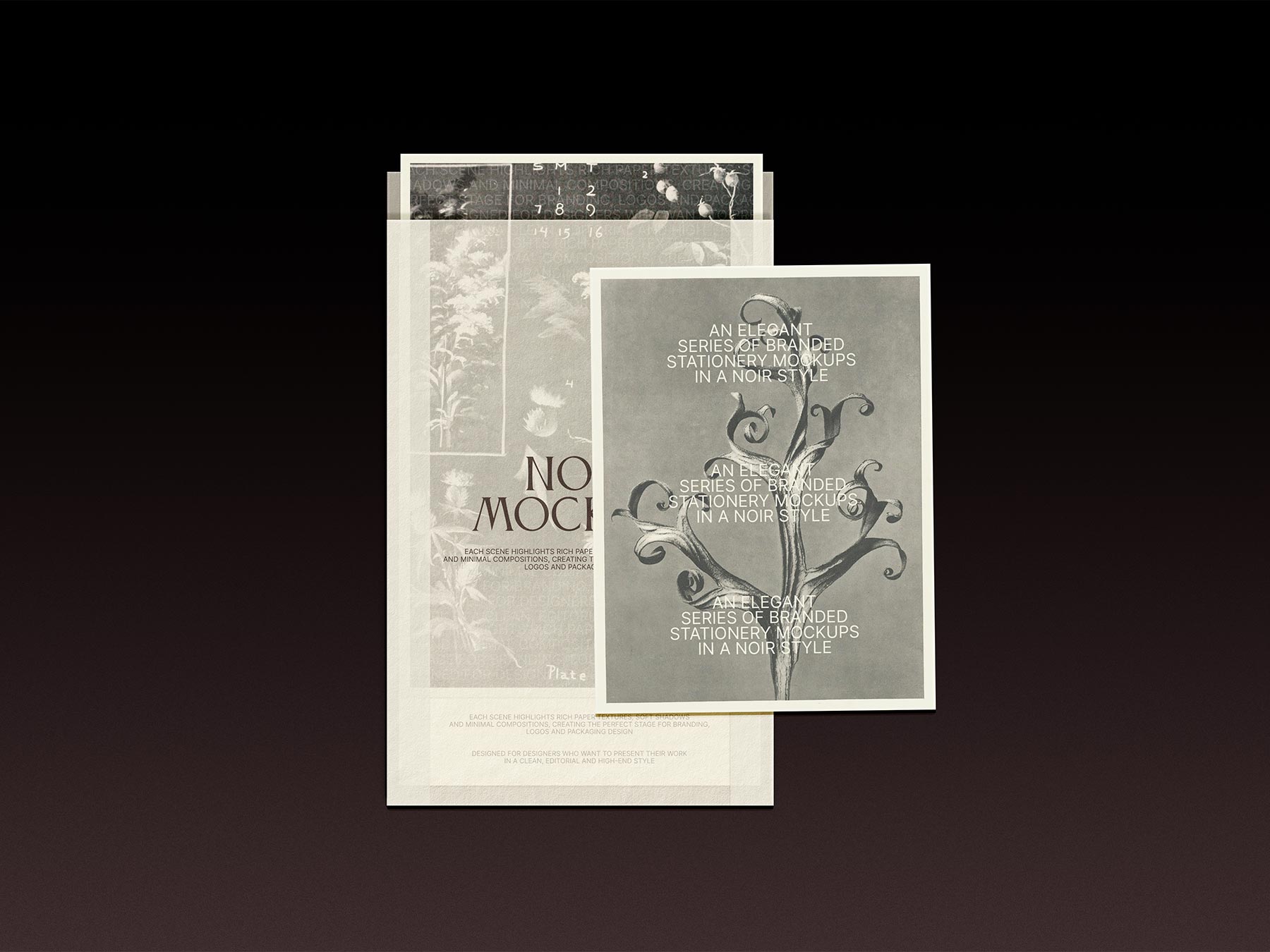 Free Transparent Glassine Envelope and Stationery Card Mockup