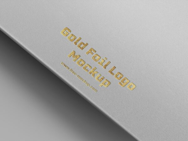 Gold Foil Logo Mockup on Textured Paper