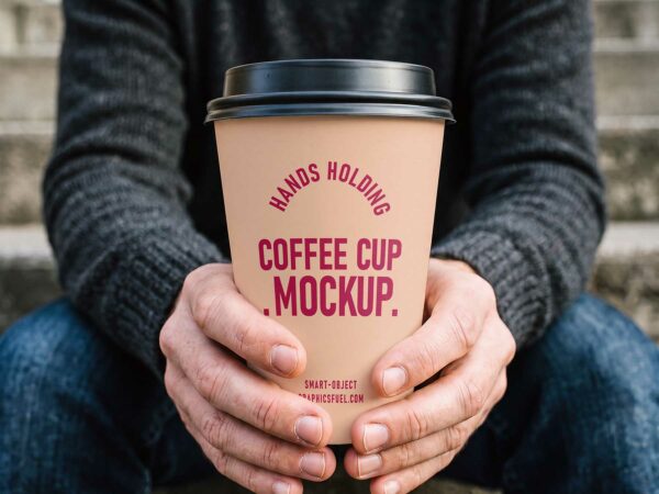 Hands Holding Paper Coffee Cup Free Mockup