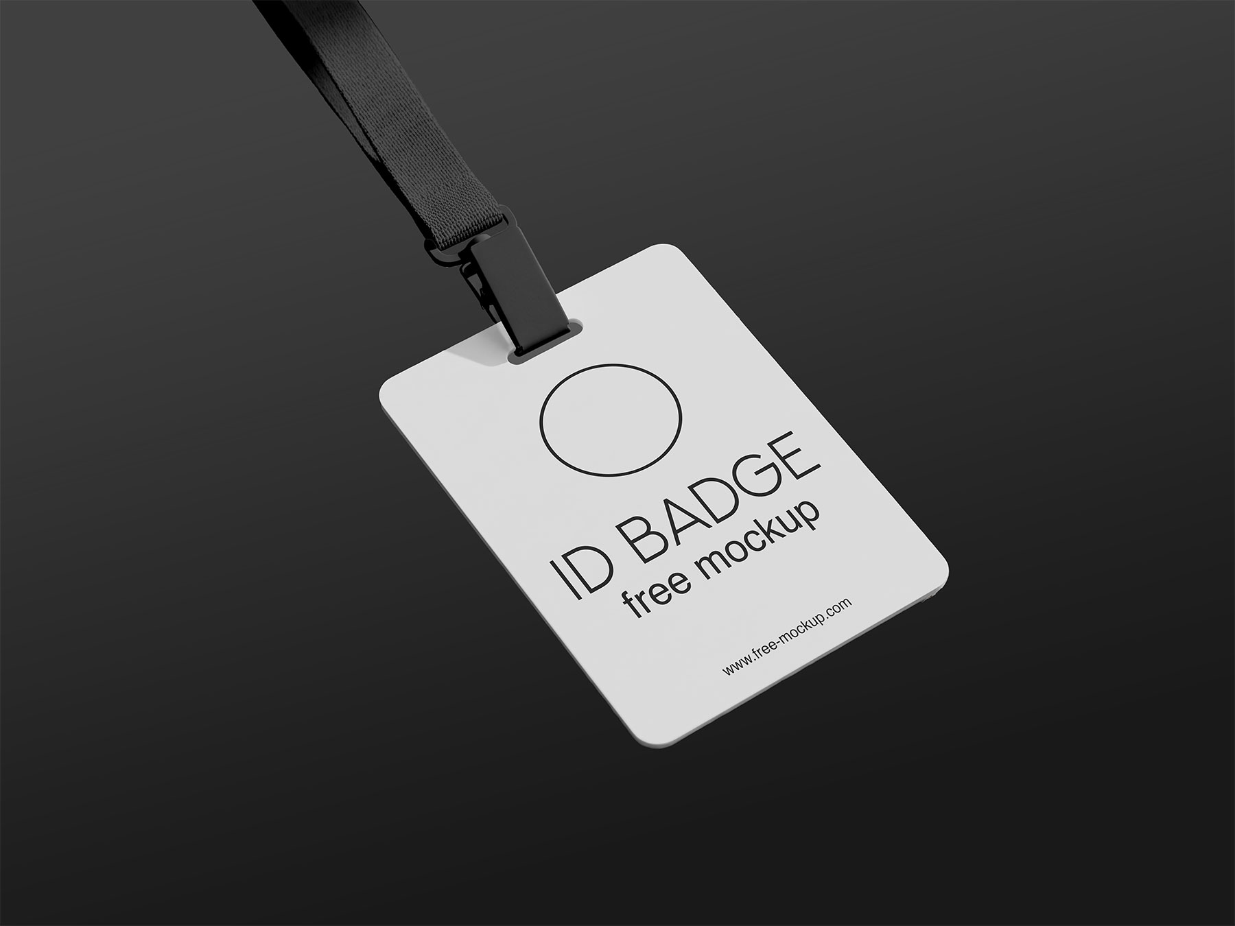 ID Badge Free Mockup on Wooden Table