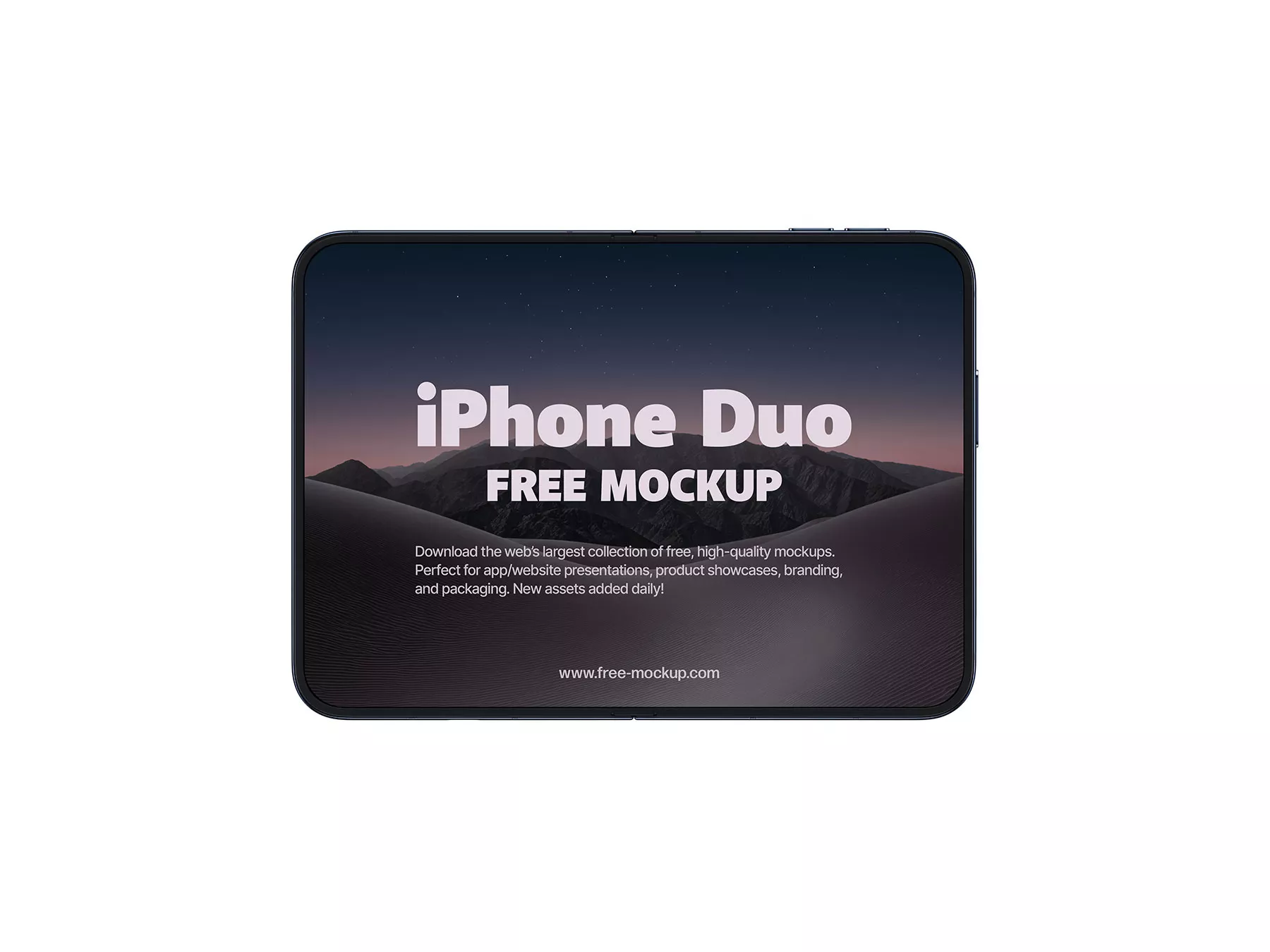 Free iPhone Duo Unfolded Front View Mockup Set