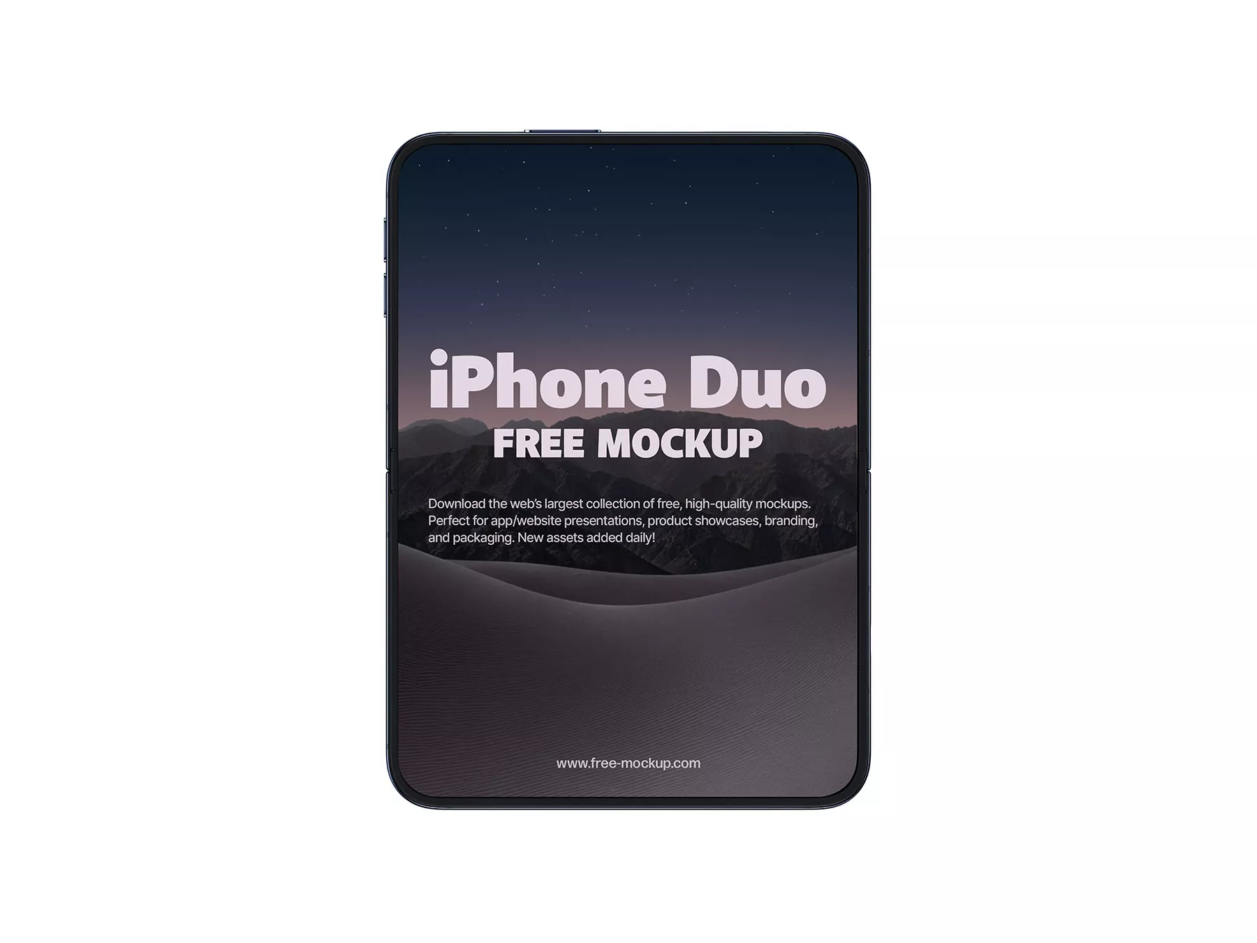 Free iPhone Duo Unfolded Front View Mockup Set