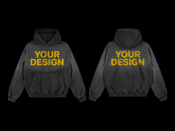 Oversized Pullover Hoodie Front and Back Free Mockup