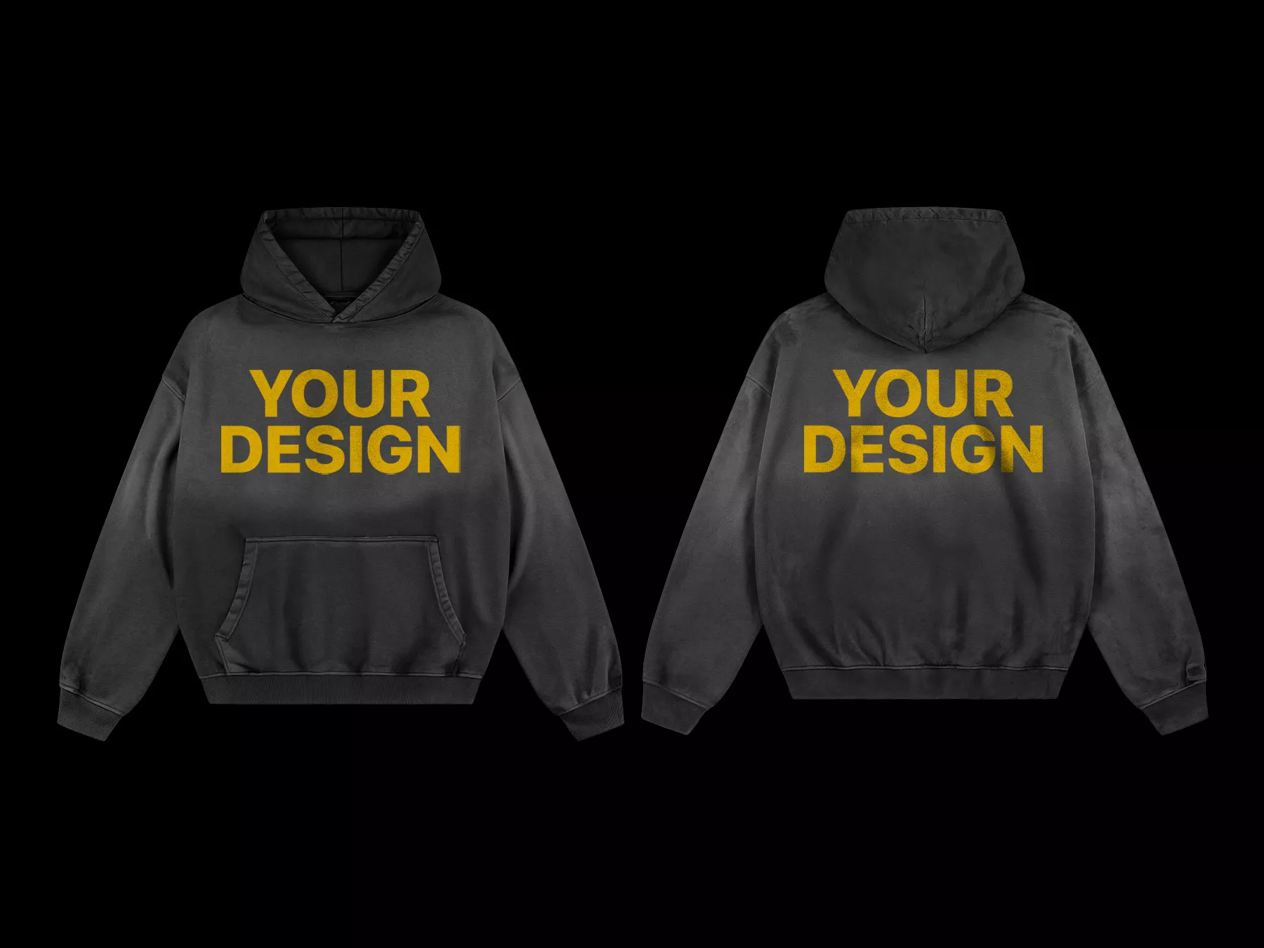 Oversized Pullover Hoodie Front and Back Free Mockup