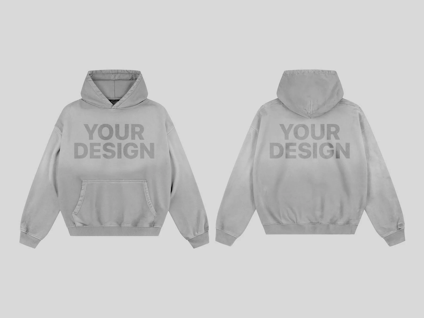 Oversized Pullover Hoodie Front and Back Free Mockup