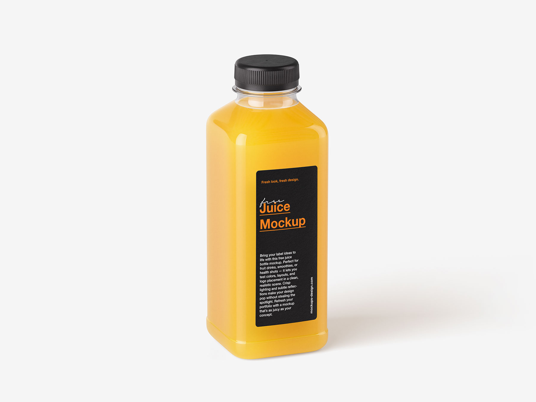 Square Plastic Juice Bottle Free Mockup