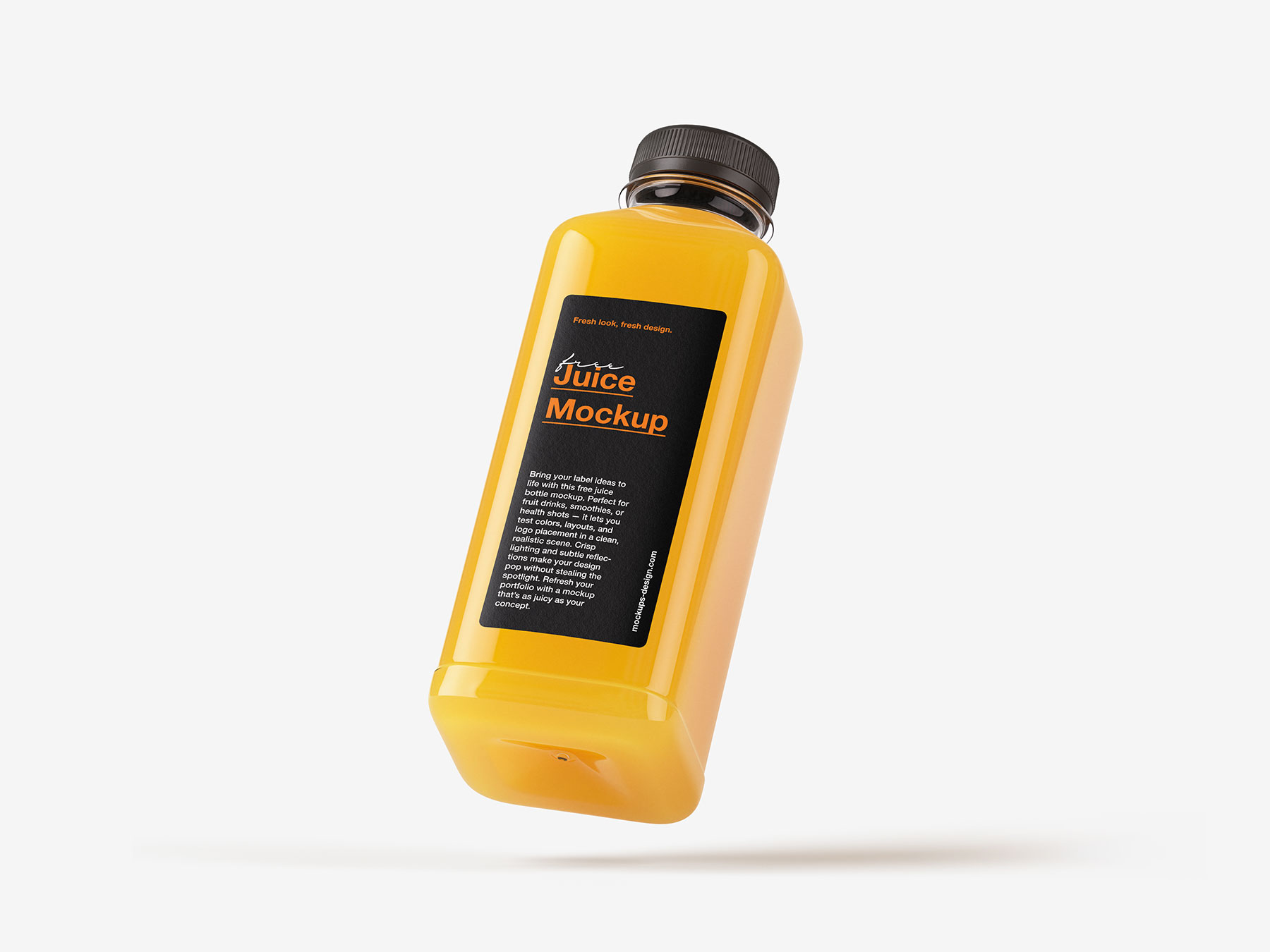 Square Plastic Juice Bottle Free Mockup