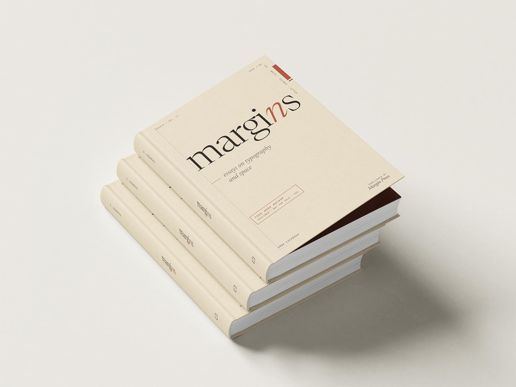 Free Book Mockup Set – Hardcover Cover & Inner Page Layouts
