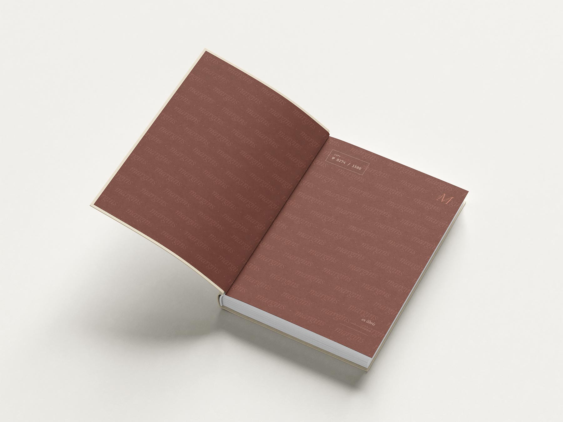 Free Book Mockup Set – Hardcover Cover & Inner Page Layouts