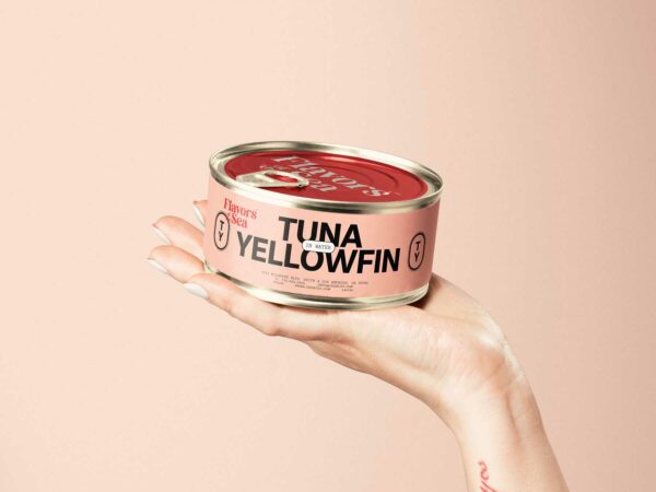Free Food Can Mockup Held by Hand