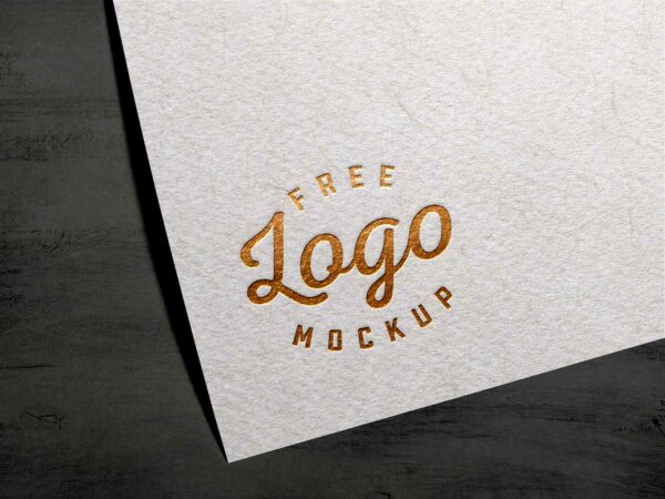 Free Gold Foil Paper Logo Mockup