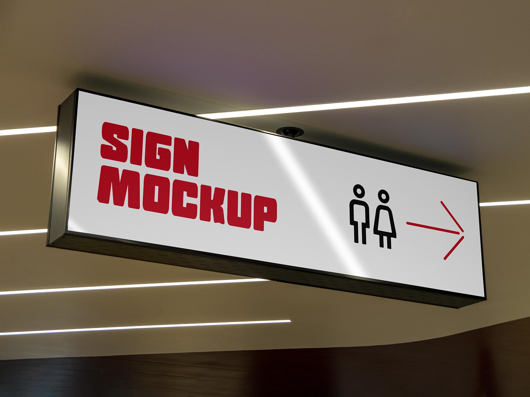 Free Hanging Signboard Mockup