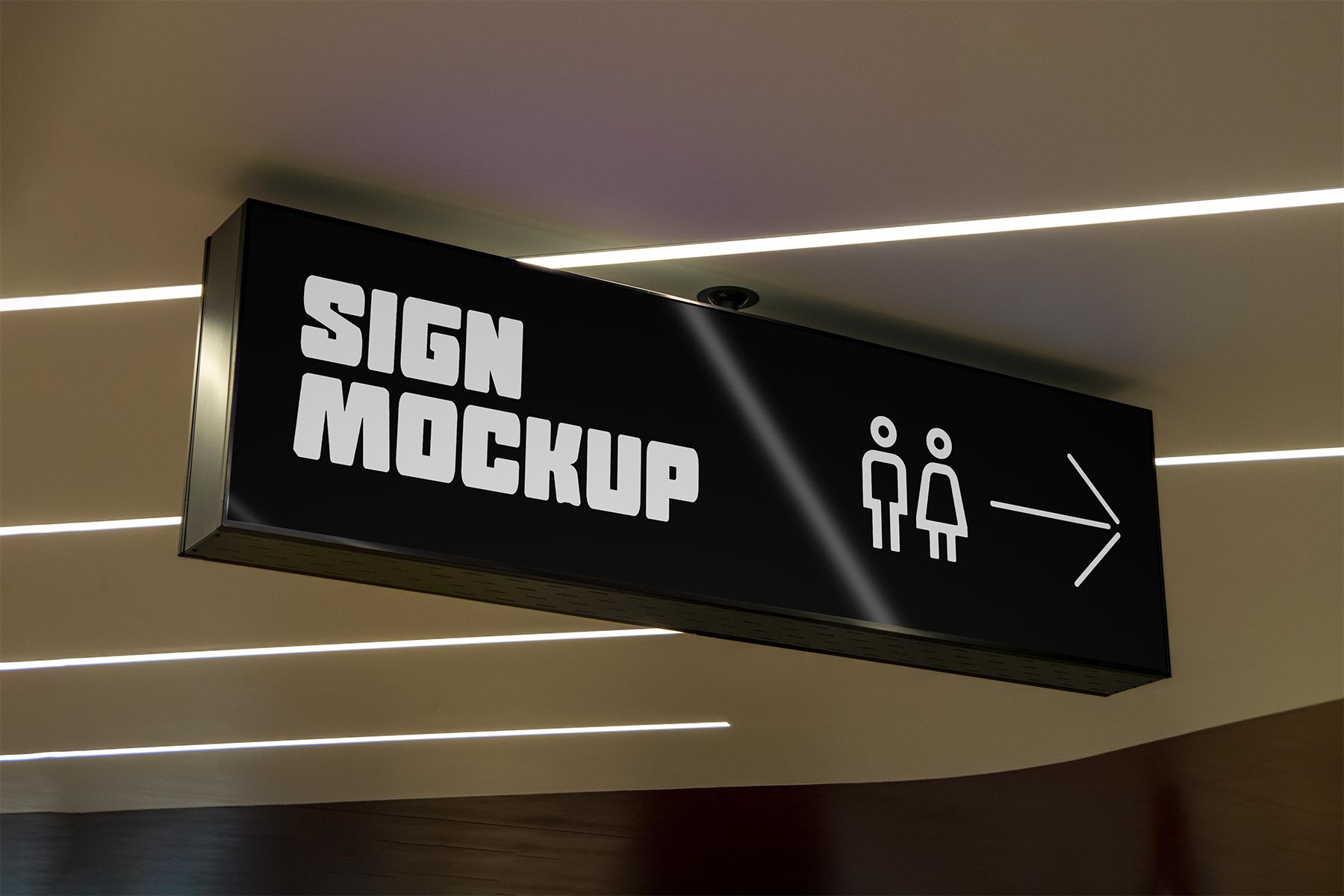 Free Hanging Signboard Mockup