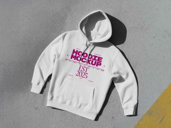 Free Hoodie Mockup on Concrete