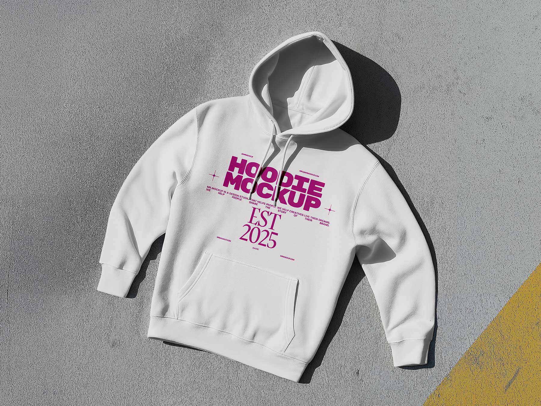 Free Hoodie Mockup on Concrete