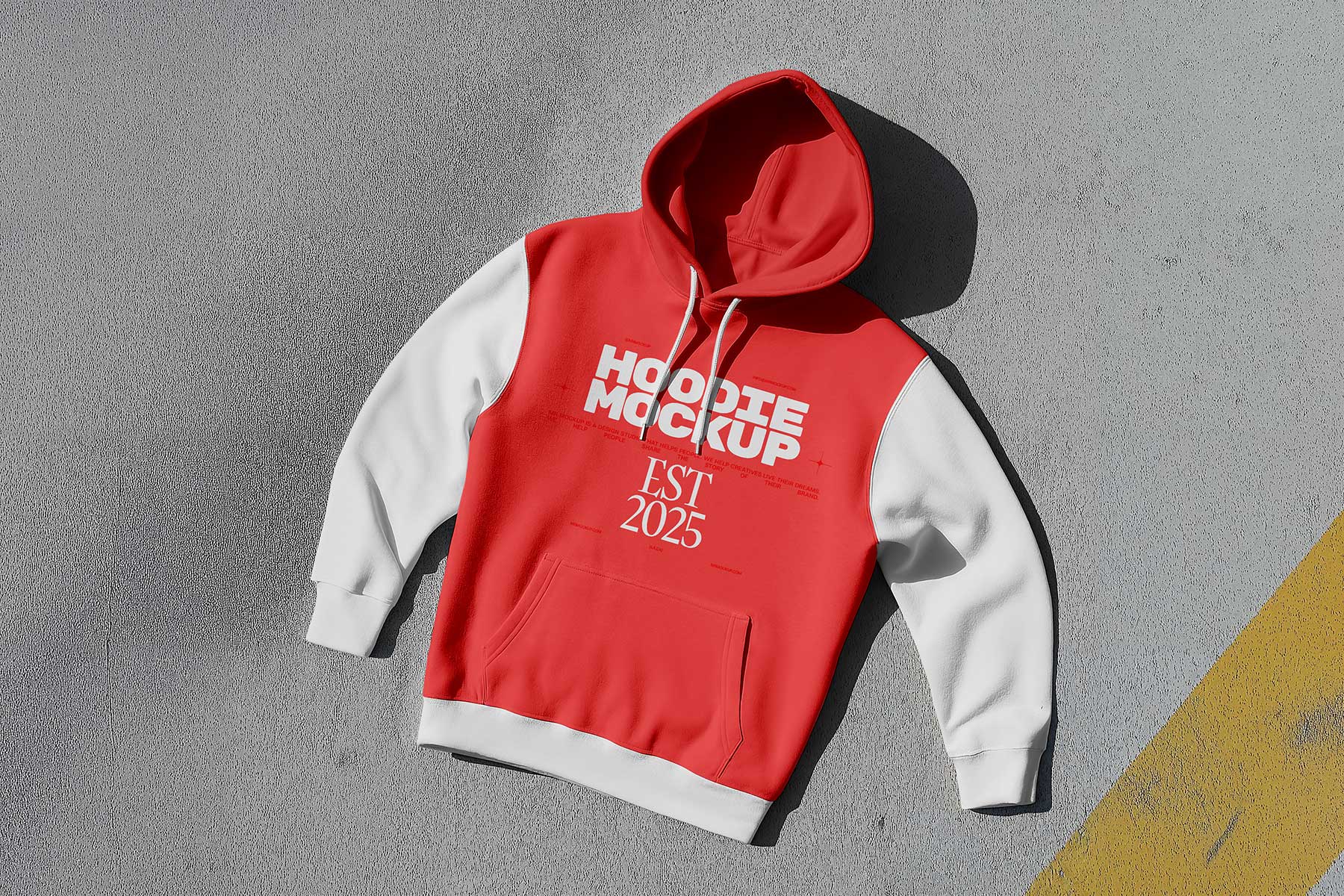 Free Hoodie Mockup on Concrete