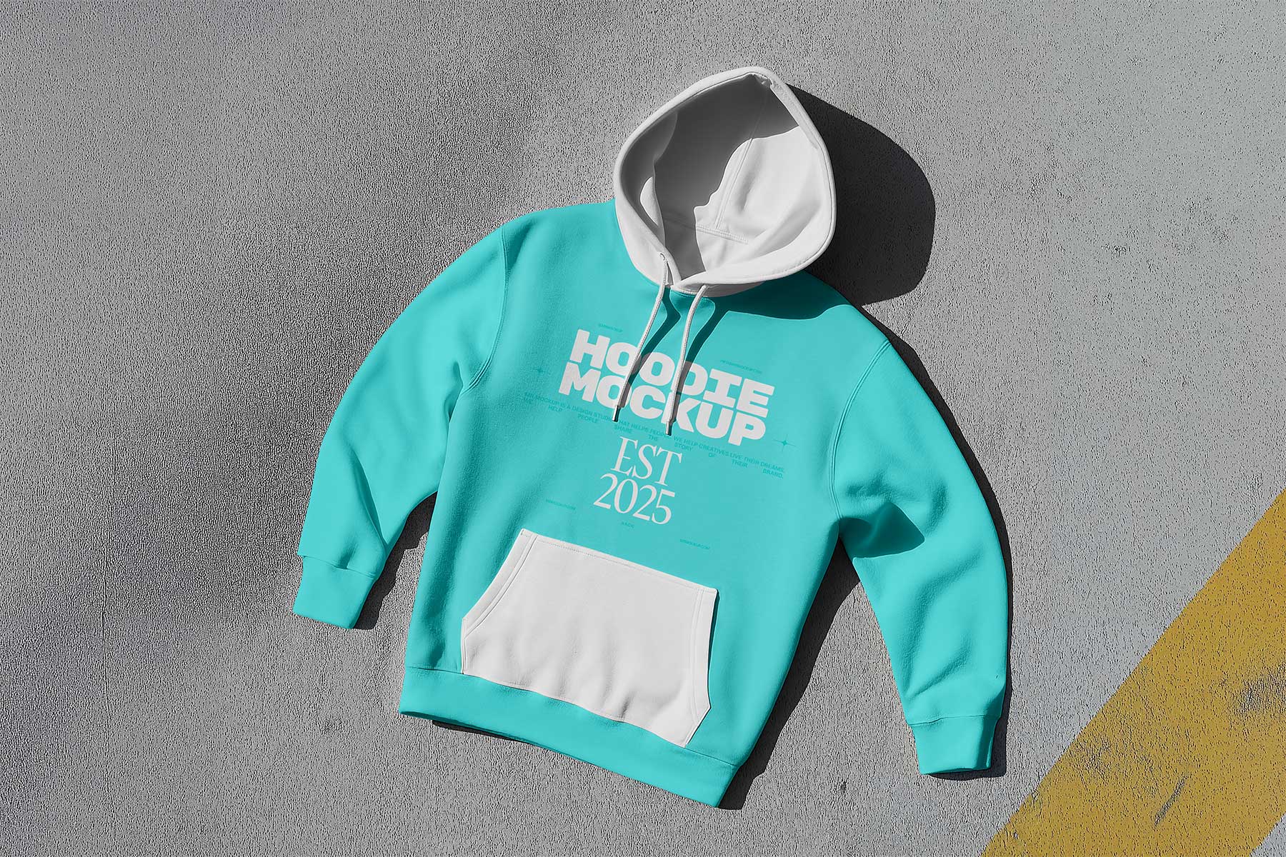 Free Hoodie Mockup on Concrete