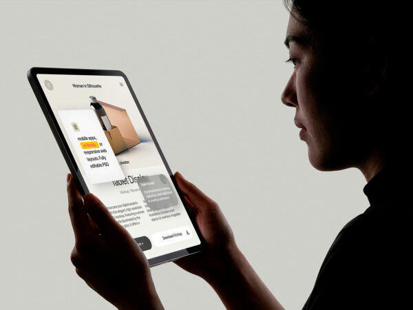 Free iPad Mockup Held in Hand – Tablet & App UI Display