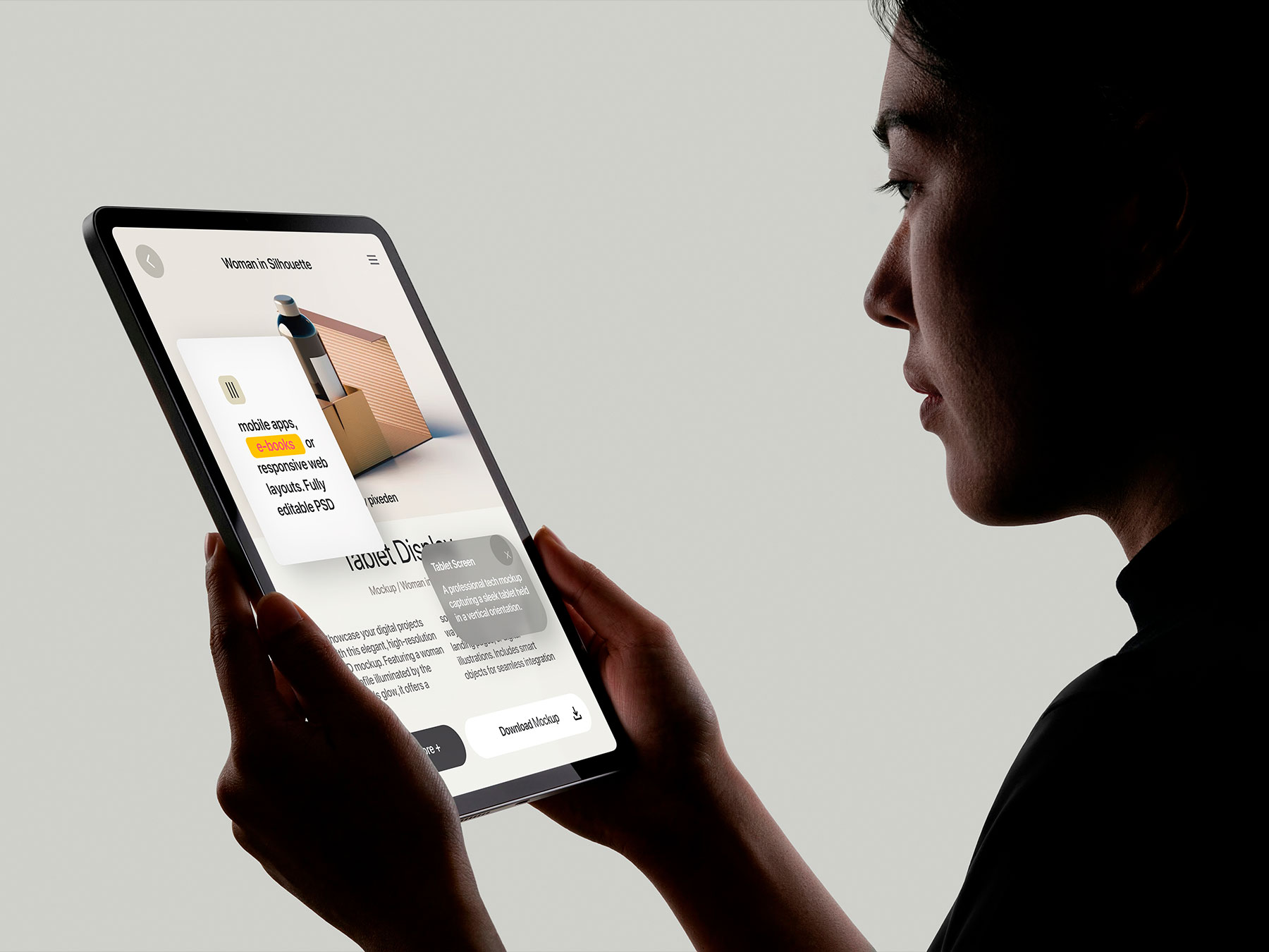 Free iPad Mockup Held in Hand – Tablet & App UI Display