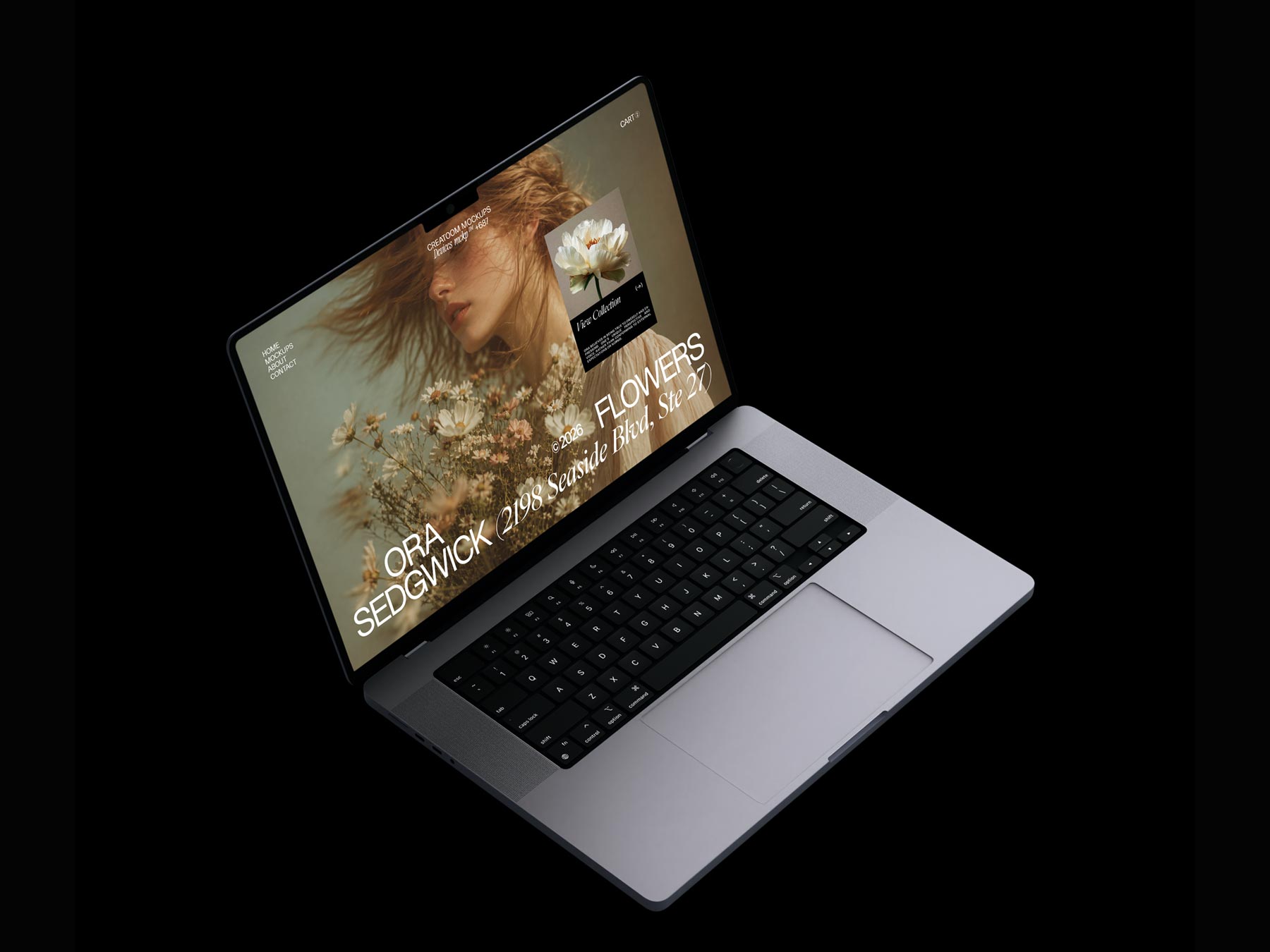Free MacBook Pro Mockup on Rock in Forest