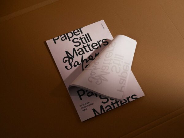 Free Paper Curling Poster Mockup – Typography & Print Display