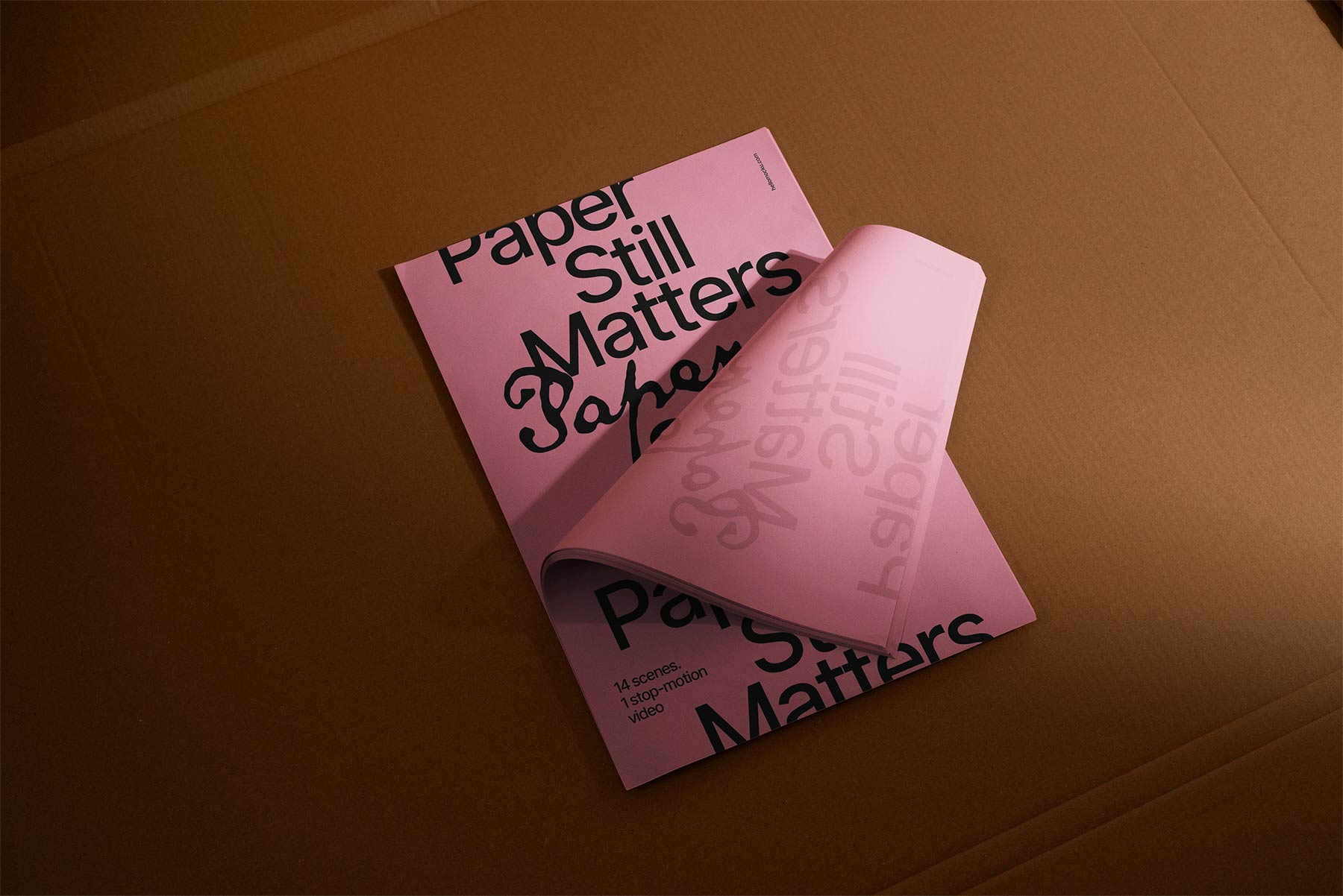 Free Paper Curling Poster Mockup – Typography & Print Display