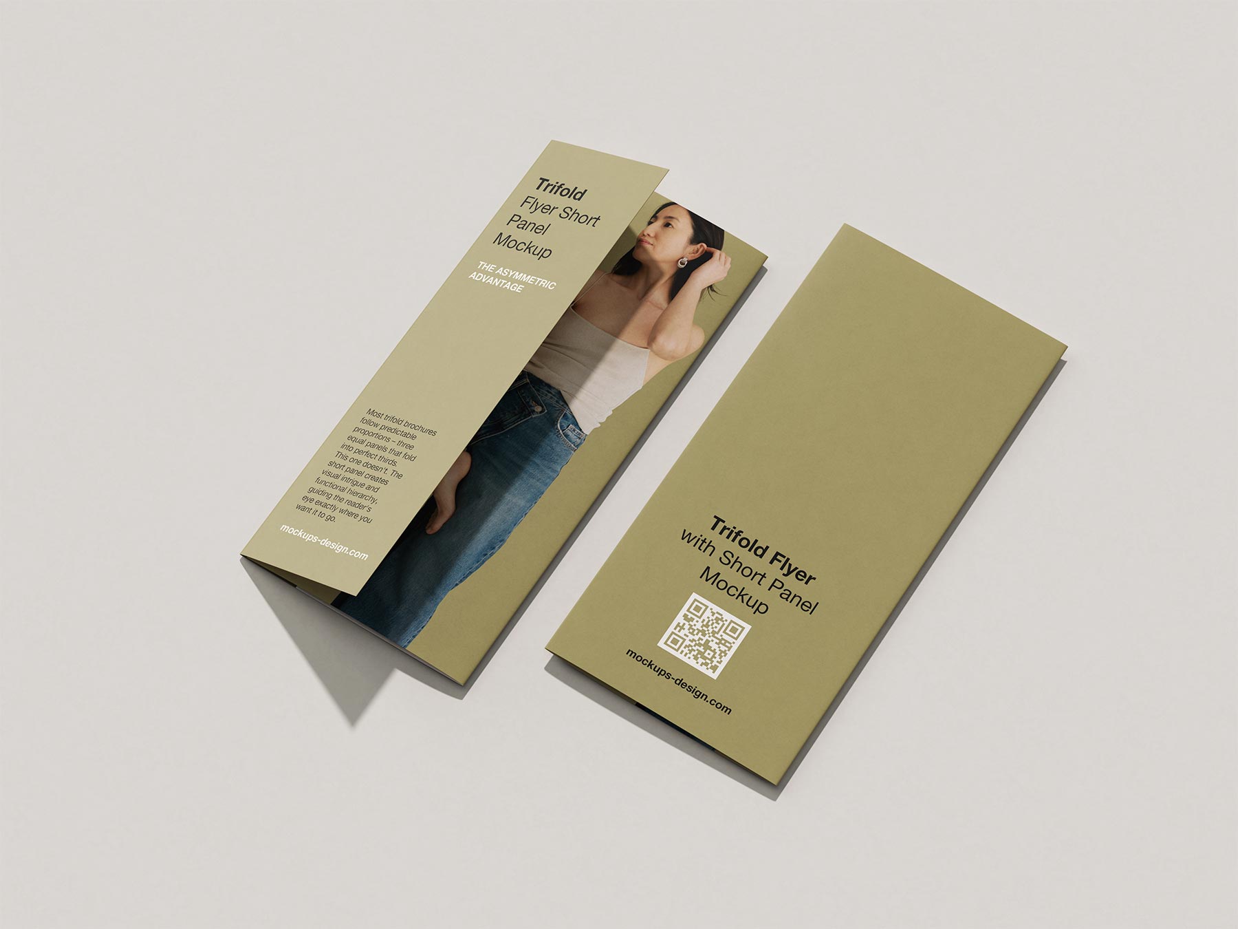 Free Short Panel Tri-Fold Brochure Mockup Set