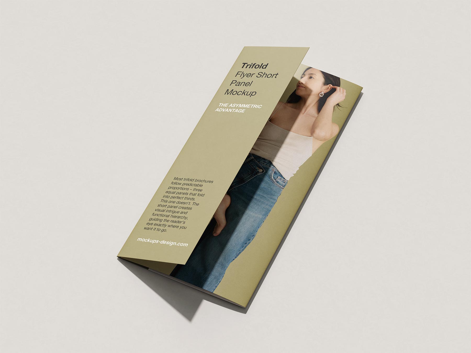 Free Short Panel Tri-Fold Brochure Mockup Set
