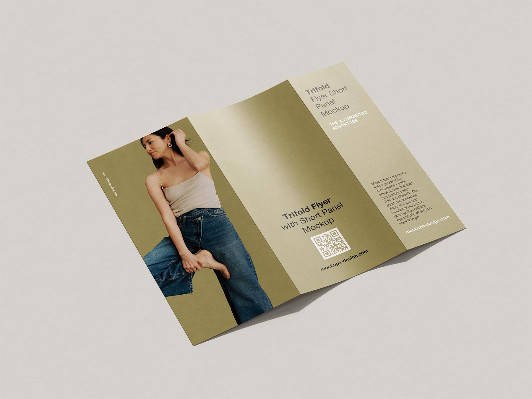Free Short Panel Tri-Fold Brochure Mockup Set