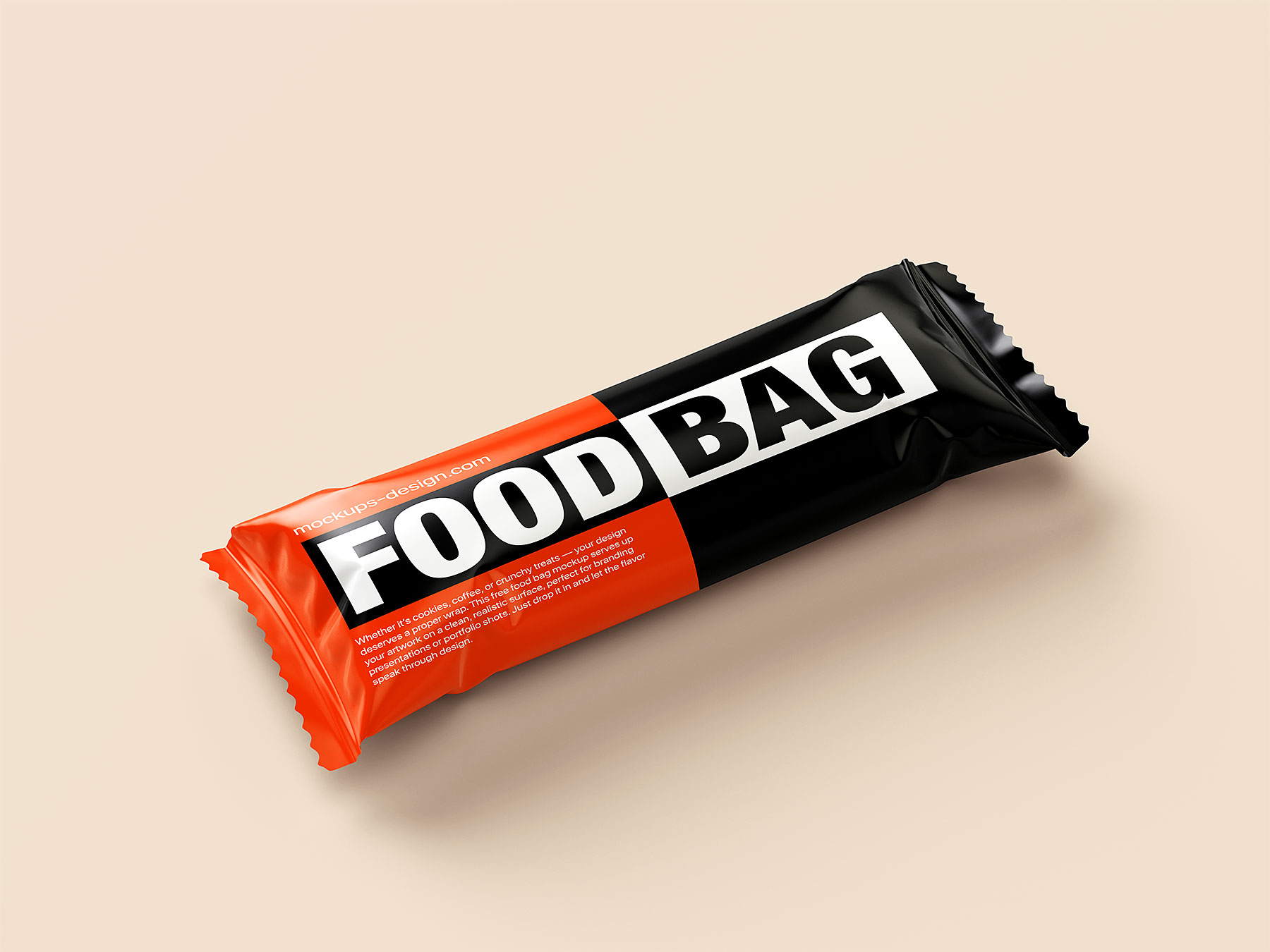 Free Snack Bar Foil Wrapper Mockup – Food Packaging Display