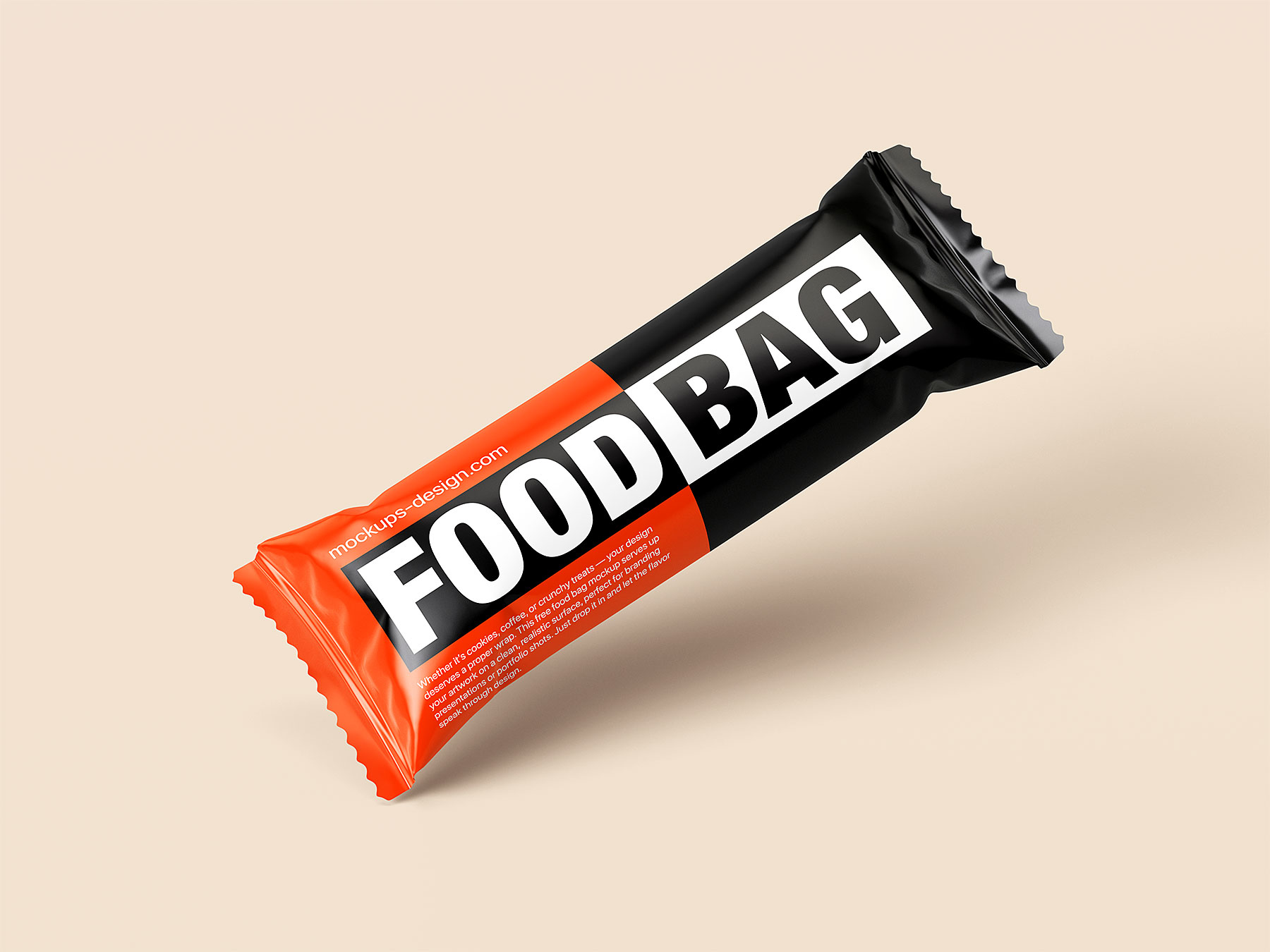 Free Snack Bar Foil Wrapper Mockup – Food Packaging Display