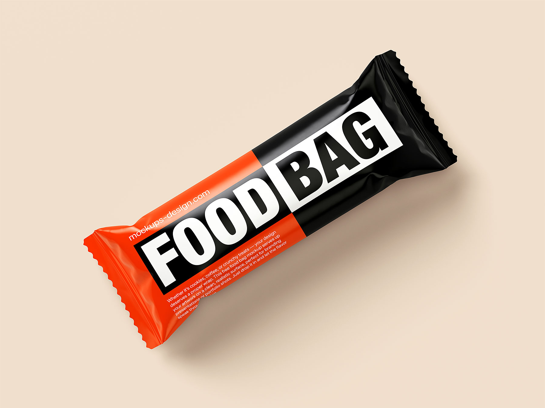 Free Snack Bar Foil Wrapper Mockup – Food Packaging Display