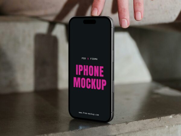 Free Standing iPhone Mockup – Mobile App UI Display