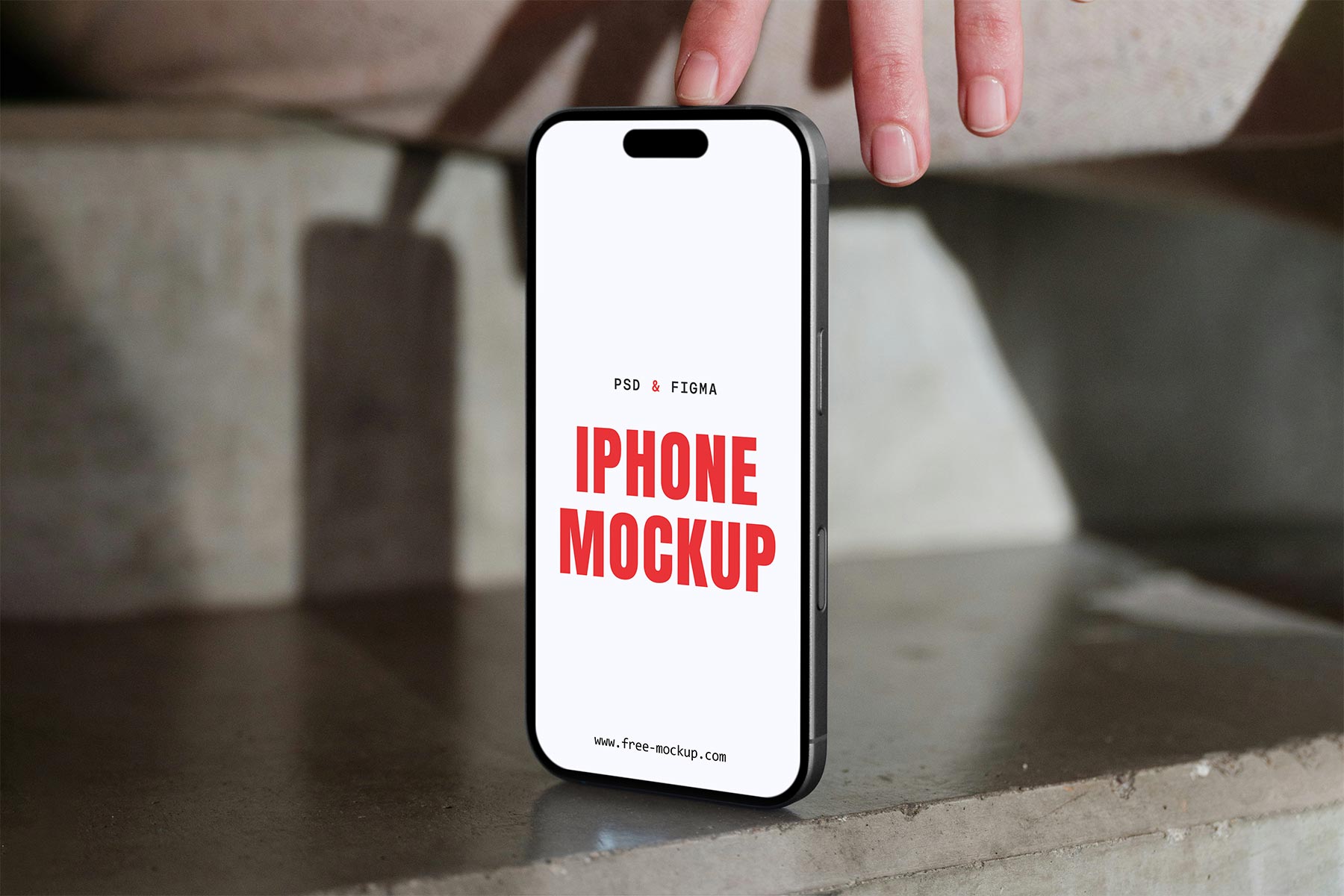 Free Standing iPhone Mockup – Mobile App UI Display