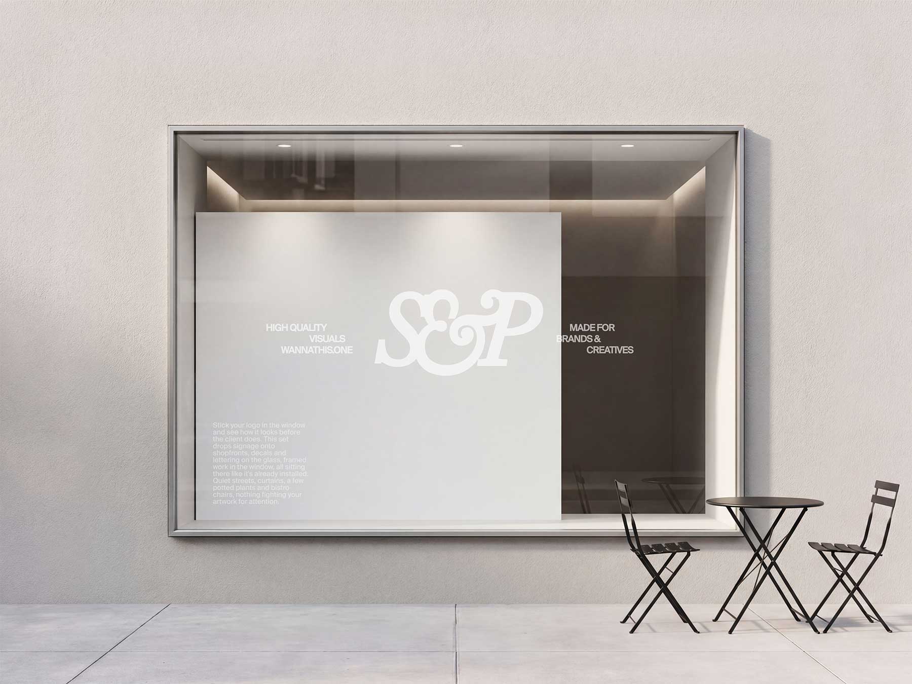 Free Storefront Window Signage Mockup