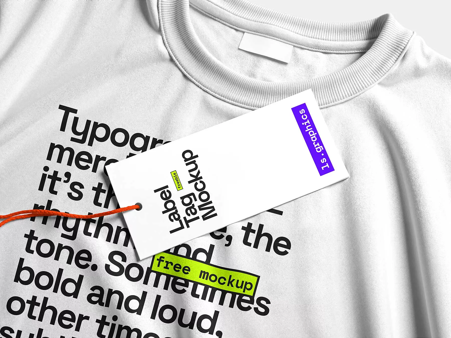 Free Sweatshirt Hang Tag Mockup