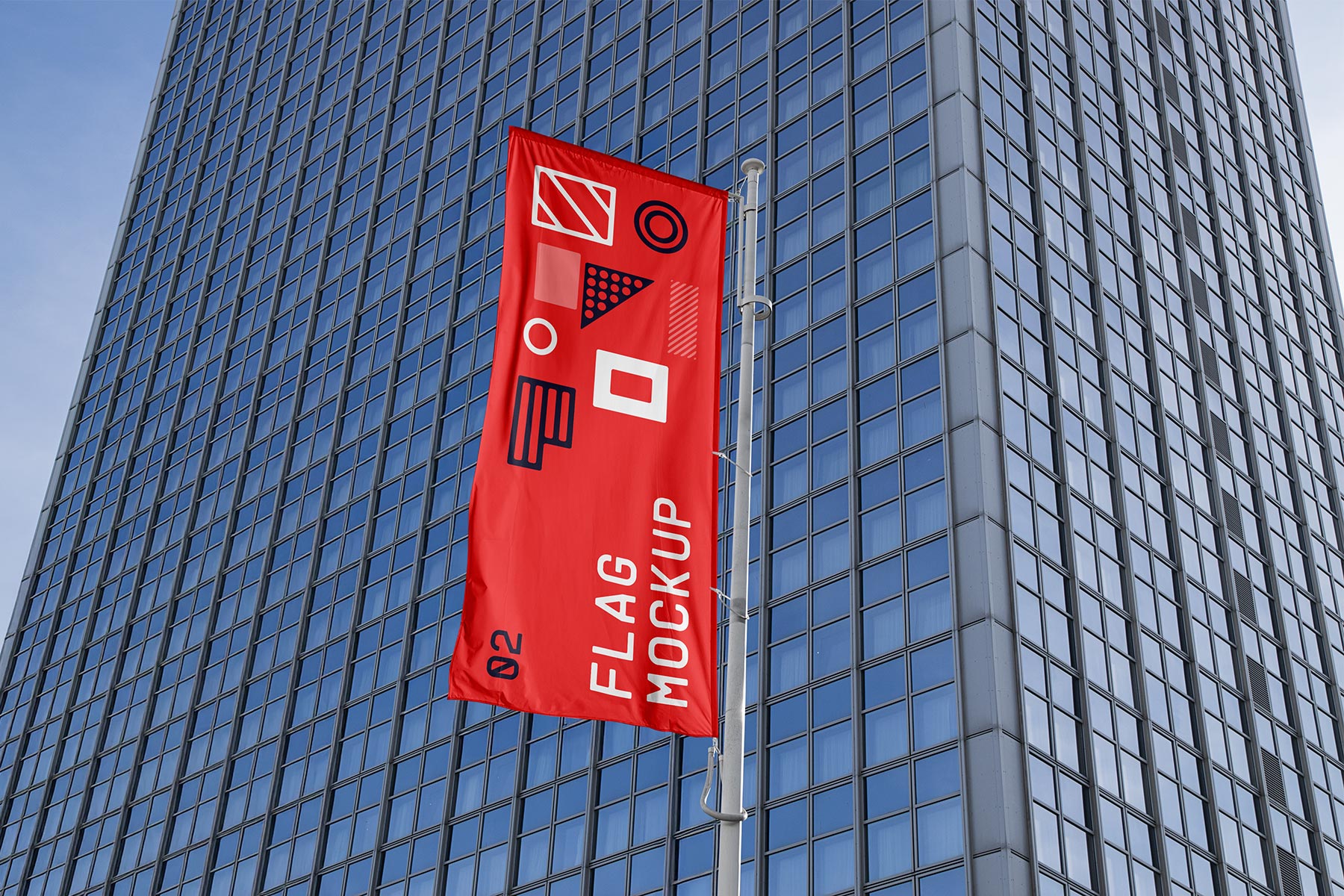 Free Vertical Flag Mockup