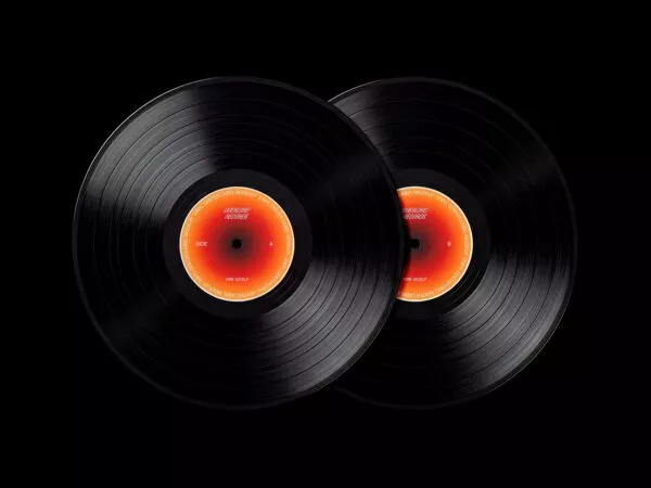 Free Vinyl Record Mockup – Double LP Record Label Display