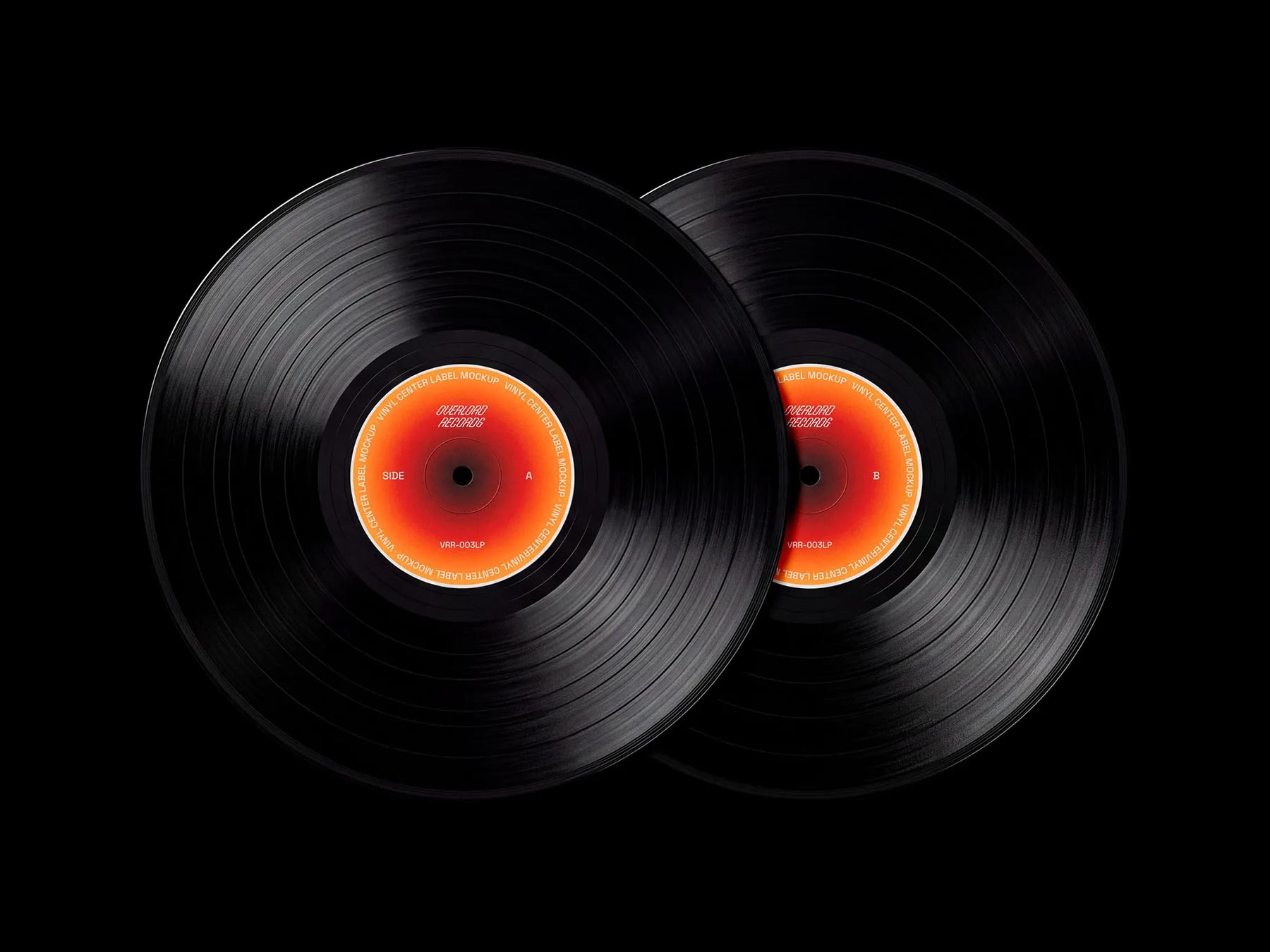 Free Vinyl Record Mockup – Double LP Record Label Display
