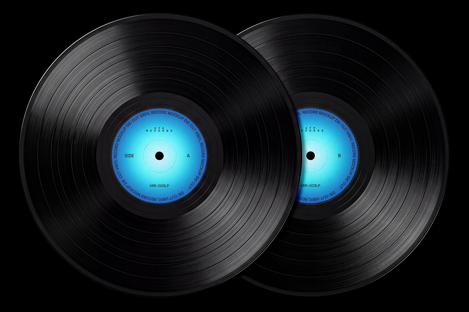 Free Vinyl Record Mockup – Double LP Record Label Display