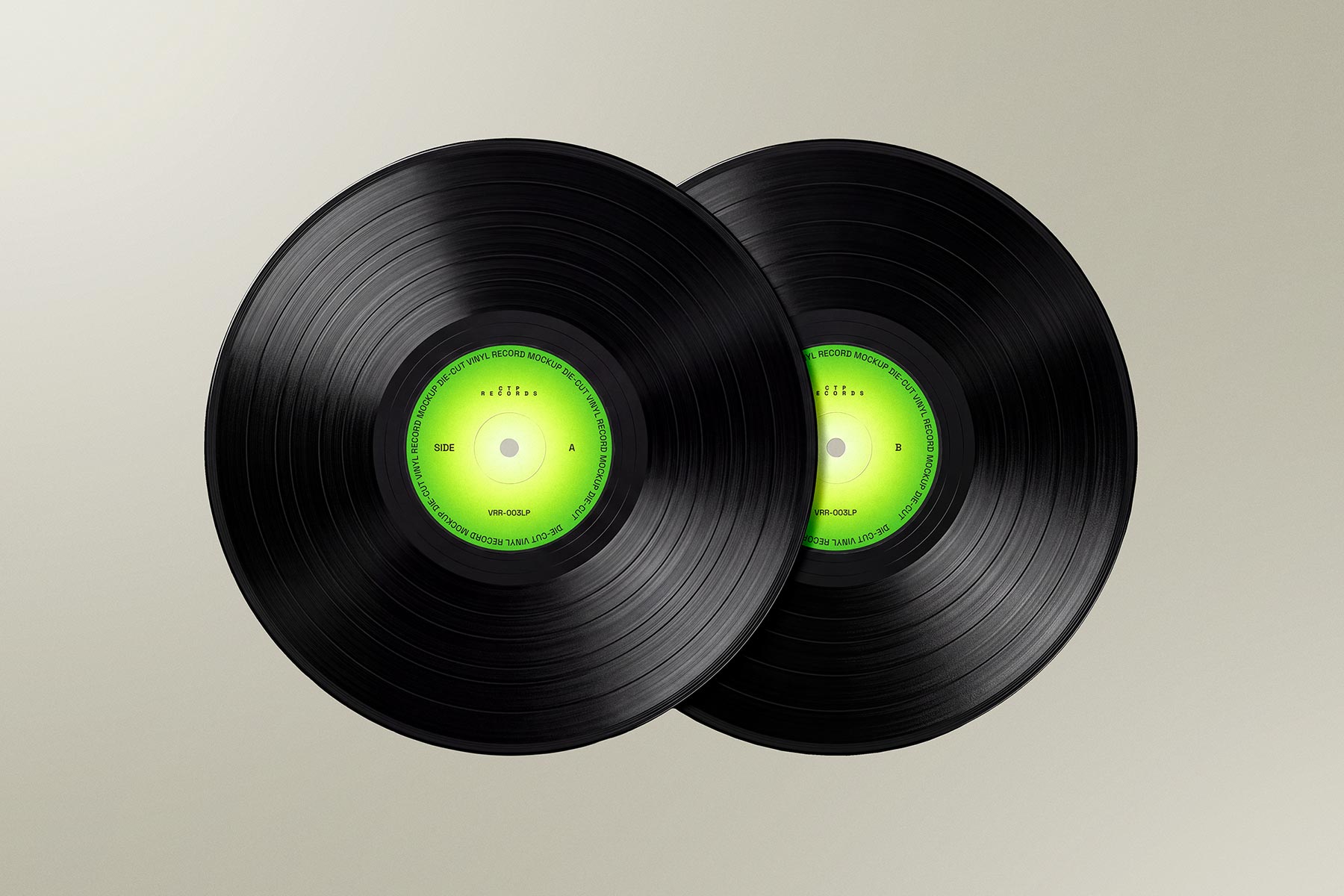 Free Vinyl Record Mockup – Double LP Record Label Display
