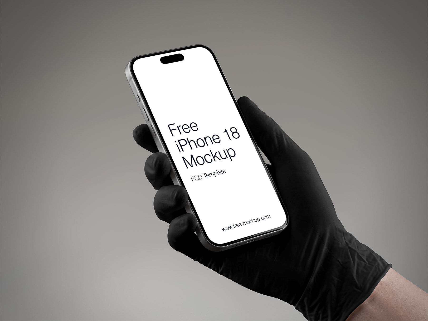 Hand Holding iPhone 18 Mockup (Free PSD)