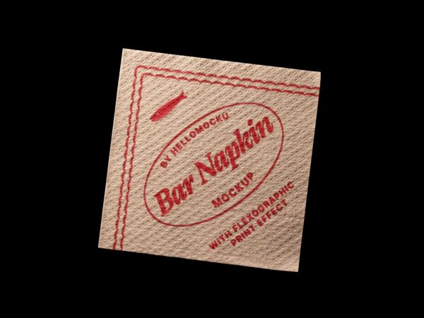 Kraft Paper Bar Napkin Free Mockup