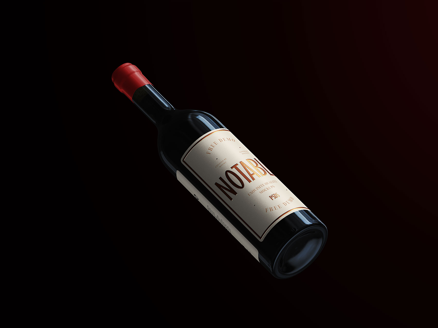 Wine Bottle Mockup – Free Beverage & Label Packaging Display