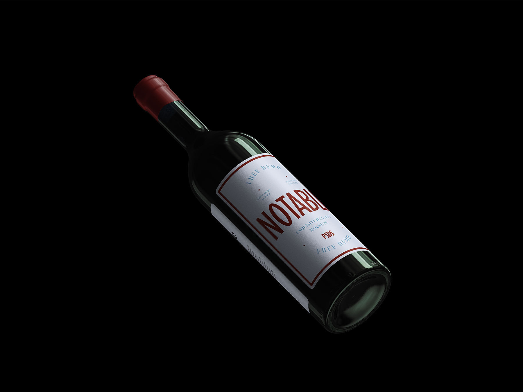 Wine Bottle Mockup – Free Beverage & Label Packaging Display