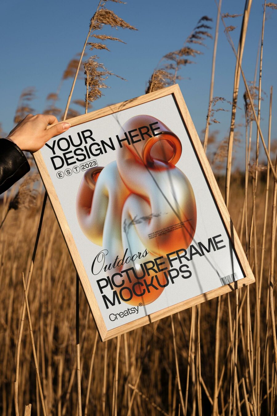 Wooden Picture Frame Free Mockup Outdoors – Poster Display